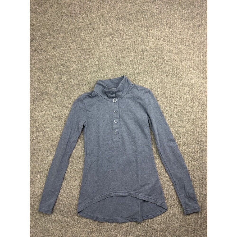 Merrell Select Performix Shirt Women's XS Blue Long Sleeve Button Pullover Wool